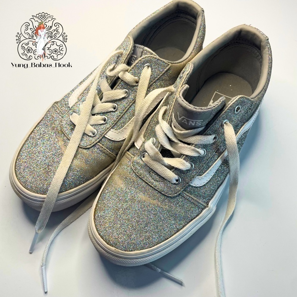 Vans Kids 3 Silver Glitter Sneakers PRELOVED